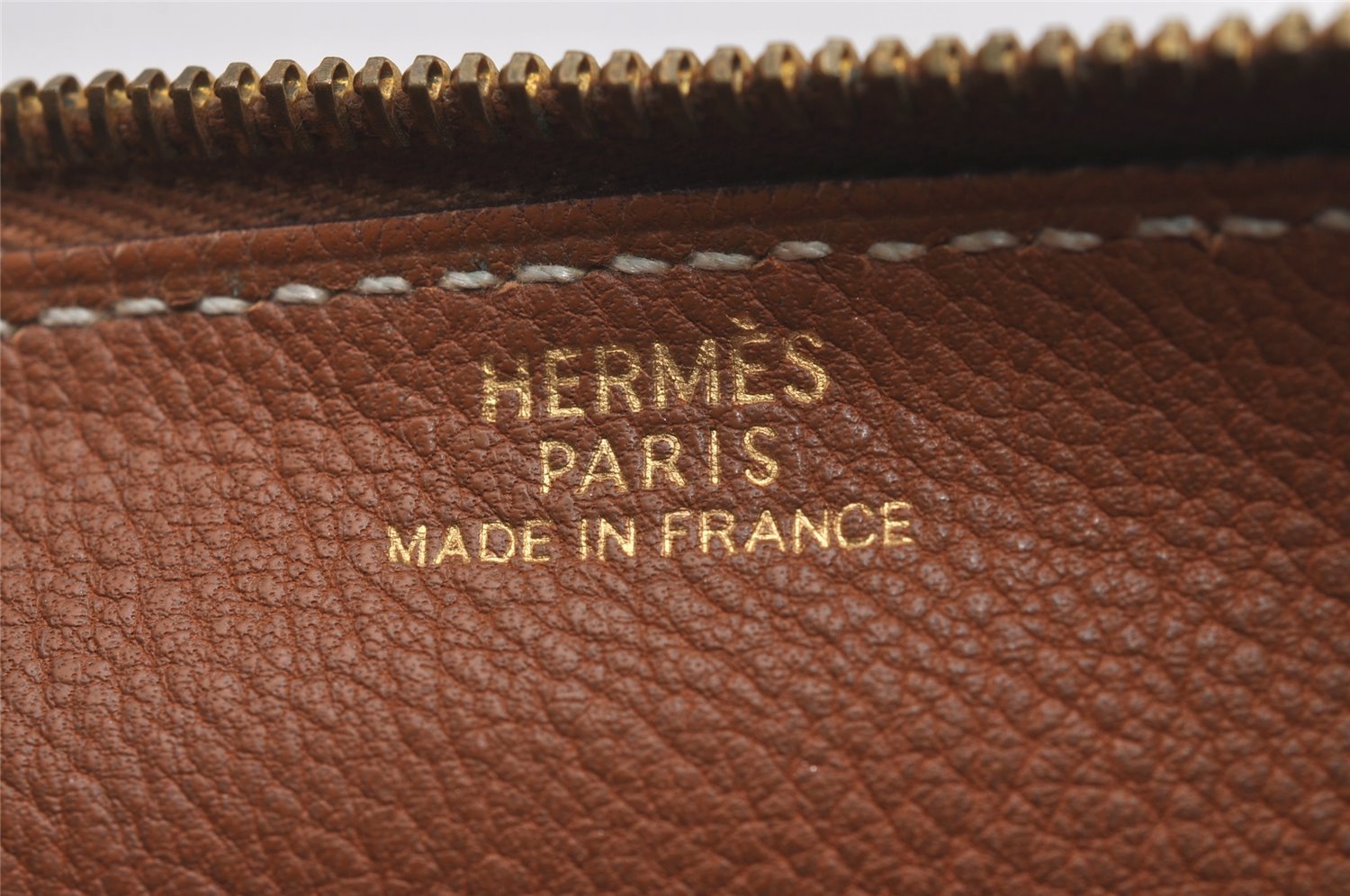 Authentic HERMES Dogon GM Leather Long Wallet Purse Brown 2830I