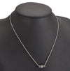 Authentic Christian Dior Silver Tone Chain Rhinestone Pendant Necklace CD 2830J