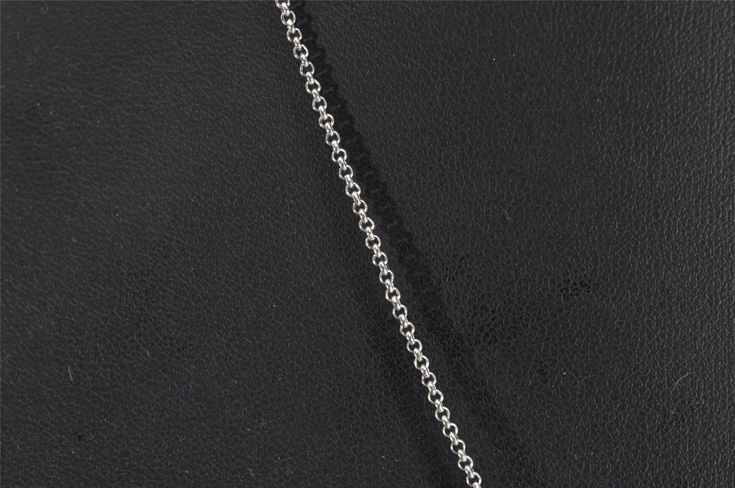 Authentic Christian Dior Silver Tone Chain Rhinestone Pendant Necklace CD 2830J