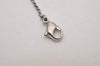 Authentic Christian Dior Silver Tone Chain Rhinestone Pendant Necklace CD 2830J