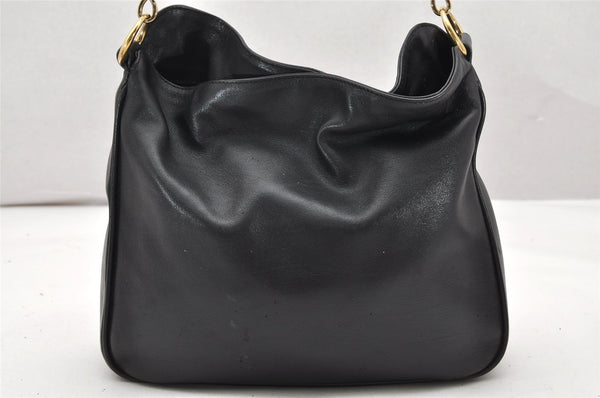 Authentic GUCCI Bamboo 2way Shoulder Bag Purse Leather Black Junk 2830K