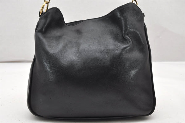 Authentic GUCCI Bamboo 2way Shoulder Bag Purse Leather Black Junk 2830K