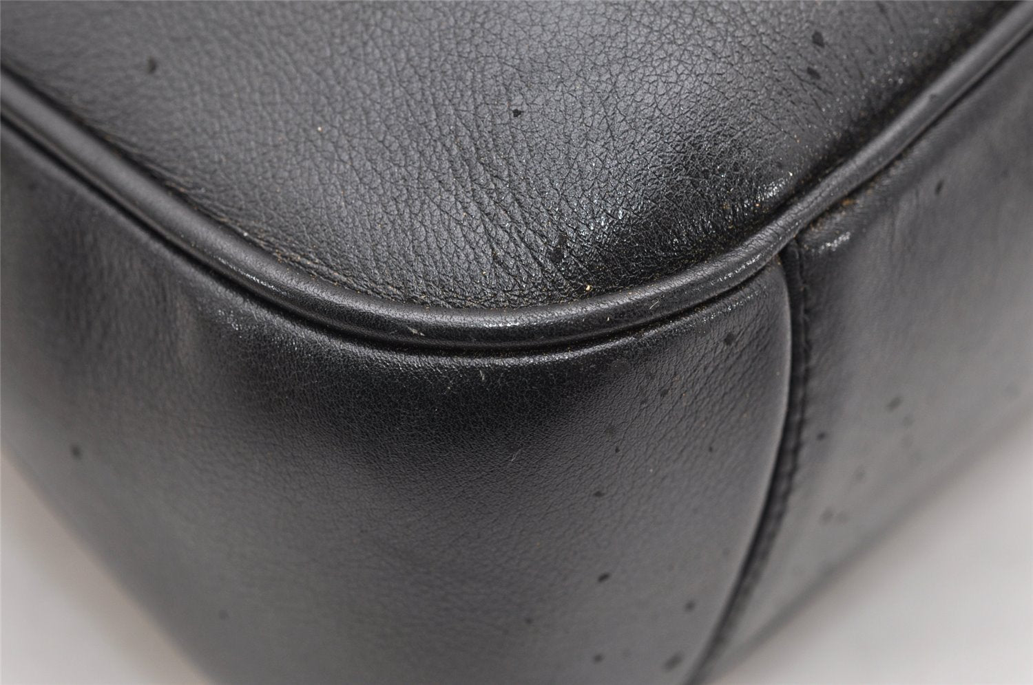 Authentic GUCCI Bamboo 2way Shoulder Bag Purse Leather Black Junk 2830K