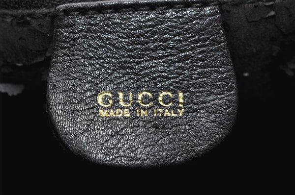 Authentic GUCCI Bamboo 2way Shoulder Bag Purse Leather Black Junk 2830K