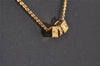 Authentic Christian Dior Gold Tone Chain Rhinestone Pendant Necklace CD 2831J