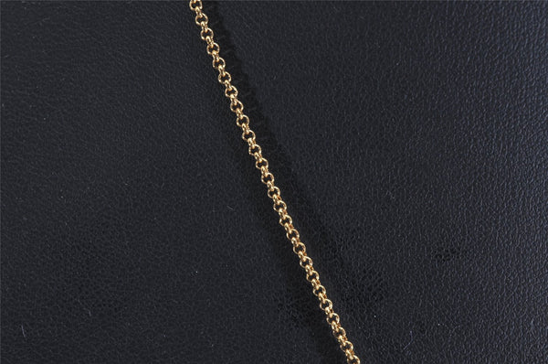 Authentic Christian Dior Gold Tone Chain Rhinestone Pendant Necklace CD 2831J