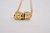 Authentic Christian Dior Gold Tone Chain Rhinestone Pendant Necklace CD 2831J