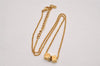 Authentic Christian Dior Gold Tone Chain Rhinestone Pendant Necklace CD 2831J