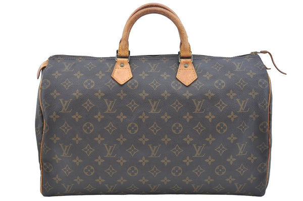 Authentic Louis Vuitton Monogram Speedy 40 Hand Boston Bag M41522 LV 2835J