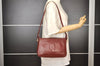 Authentic Cartier Must de Cartier Leather Shoulder Bag Bordeaux Red 2836I