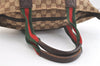 Authentic GUCCI Web Sherry Line Tote Bag GG Canvas Leather 131228 Brown 2836K