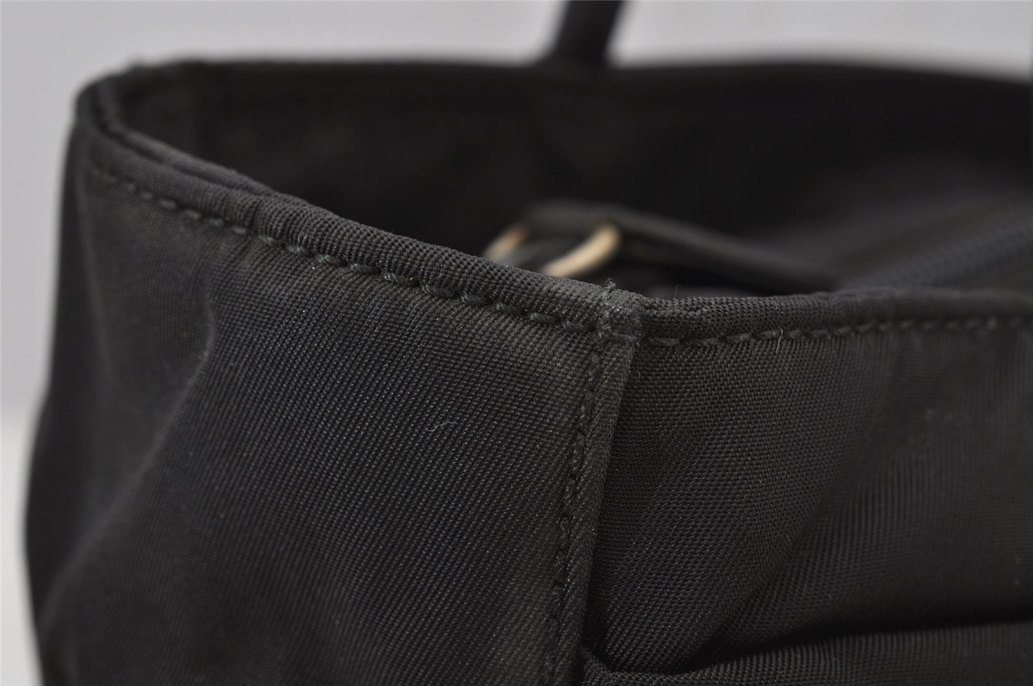 Authentic PRADA Vintage Nylon Tessuto Tote Hand Bag Purse Black 2837J