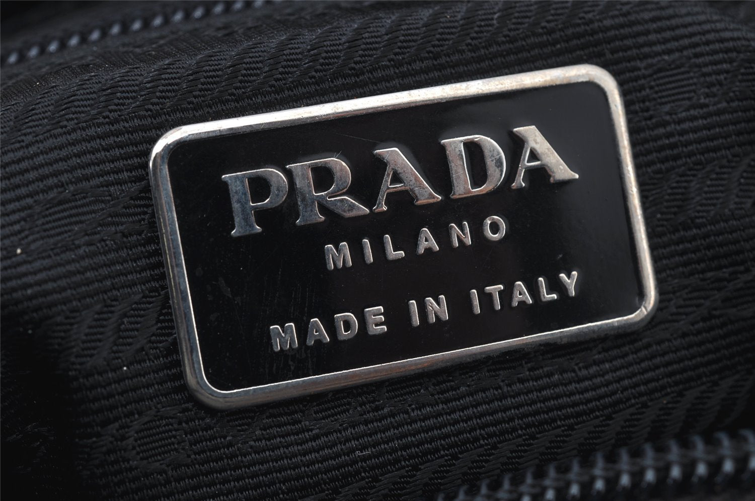 Authentic PRADA Vintage Nylon Tessuto Tote Hand Bag Purse Black 2837J