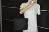 Authentic PRADA Vintage Nylon Tessuto Tote Hand Bag Purse Black 2837J