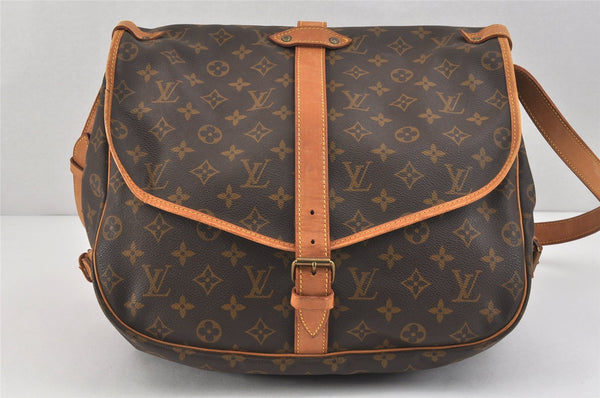 Authentic Louis Vuitton Monogram Saumur 35 Shoulder Cross Bag M42254 LV 2838K