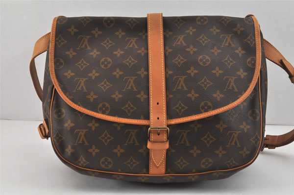 Authentic Louis Vuitton Monogram Saumur 35 Shoulder Cross Bag M42254 LV 2838K