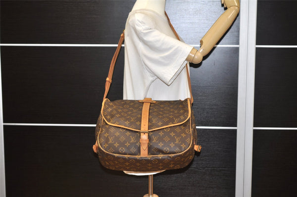 Authentic Louis Vuitton Monogram Saumur 35 Shoulder Cross Bag M42254 LV 2838K