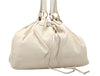 Authentic YVES SAINT LAURENT Sac Double Shoulder Bag Leather 168483 White 2840K