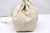 Authentic YVES SAINT LAURENT Sac Double Shoulder Bag Leather 168483 White 2840K