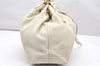 Authentic YVES SAINT LAURENT Sac Double Shoulder Bag Leather 168483 White 2840K