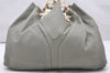 Authentic YVES SAINT LAURENT Sac Double Shoulder Bag Leather 168483 White 2840K