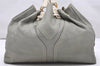 Authentic YVES SAINT LAURENT Sac Double Shoulder Bag Leather 168483 White 2840K