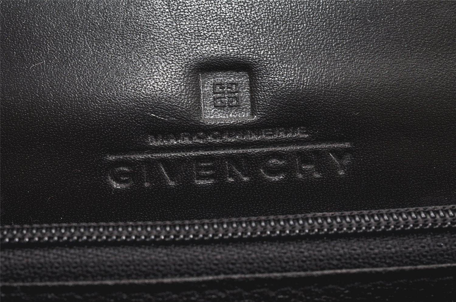 Authentic GIVENCHY Vintage Leather Shoulder Hand Bag Purse Black Box 2841K