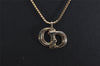 Authentic Christian Dior Gold Tone Chain Pendant Necklace CD 2842J