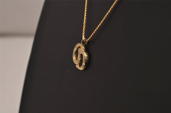 Authentic Christian Dior Gold Tone Chain Pendant Necklace CD 2842J