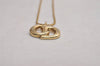 Authentic Christian Dior Gold Tone Chain Pendant Necklace CD 2842J