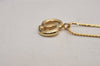 Authentic Christian Dior Gold Tone Chain Pendant Necklace CD 2842J