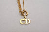 Authentic Christian Dior Gold Tone Chain Pendant Necklace CD 2842J