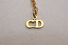 Authentic Christian Dior Gold Tone Chain Pendant Necklace CD 2842J