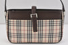 Authentic BURBERRY Nova Check Shoulder Hand Bag Purse Canvas Leather Beige 2842K