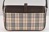 Authentic BURBERRY Nova Check Shoulder Hand Bag Purse Canvas Leather Beige 2842K