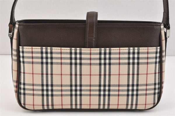 Authentic BURBERRY Nova Check Shoulder Hand Bag Purse Canvas Leather Beige 2842K