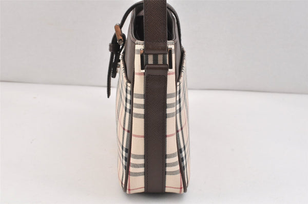 Authentic BURBERRY Nova Check Shoulder Hand Bag Purse Canvas Leather Beige 2842K