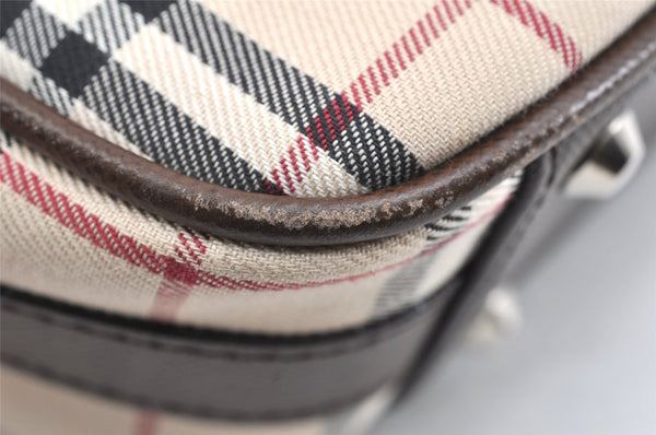 Authentic BURBERRY Nova Check Shoulder Hand Bag Purse Canvas Leather Beige 2842K