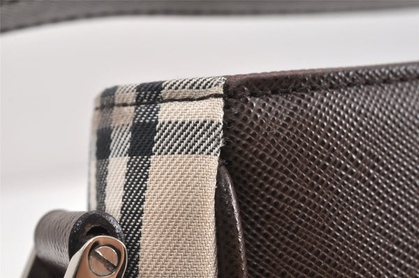Authentic BURBERRY Nova Check Shoulder Hand Bag Purse Canvas Leather Beige 2842K
