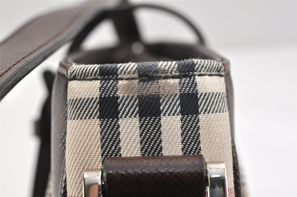 Authentic BURBERRY Nova Check Shoulder Hand Bag Purse Canvas Leather Beige 2842K