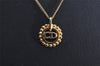 Authentic Christian Dior Gold Tone Chain Pendant Necklace CD 2843J