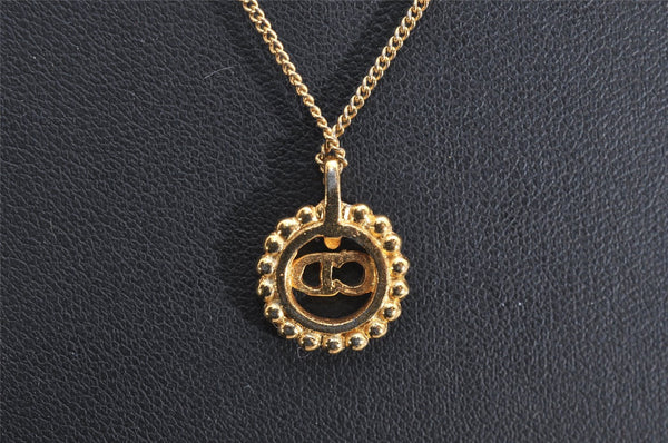 Authentic Christian Dior Gold Tone Chain Pendant Necklace CD 2843J