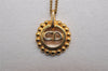 Authentic Christian Dior Gold Tone Chain Pendant Necklace CD 2843J