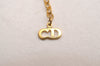 Authentic Christian Dior Gold Tone Chain Pendant Necklace CD 2843J