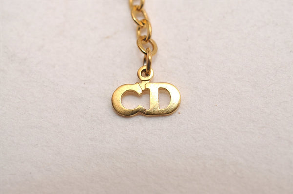 Authentic Christian Dior Gold Tone Chain Pendant Necklace CD 2843J