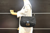 Authentic FENDI Mamma Baguette Shoulder Hand Bag Jersey Leather Black Junk 2845I