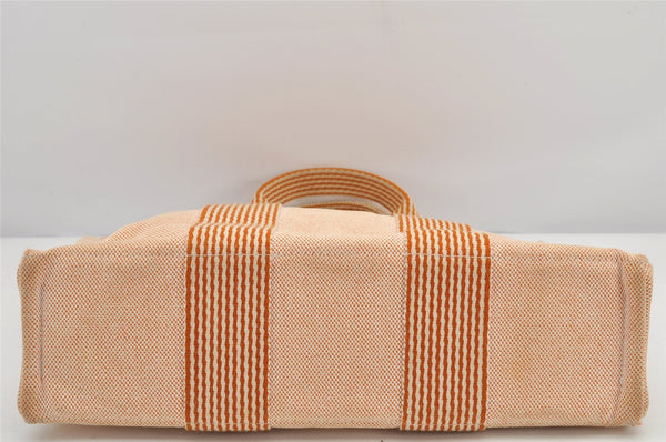 Authentic HERMES New Fourre Tout PM Hand Tote Bag Canvas Orange 2845K