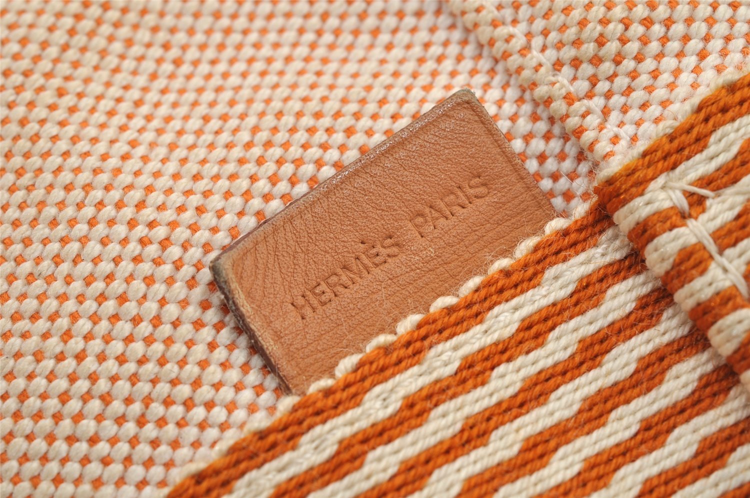 Authentic HERMES New Fourre Tout PM Hand Tote Bag Canvas Orange 2845K