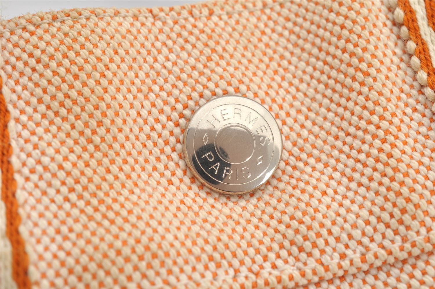 Authentic HERMES New Fourre Tout PM Hand Tote Bag Canvas Orange 2845K