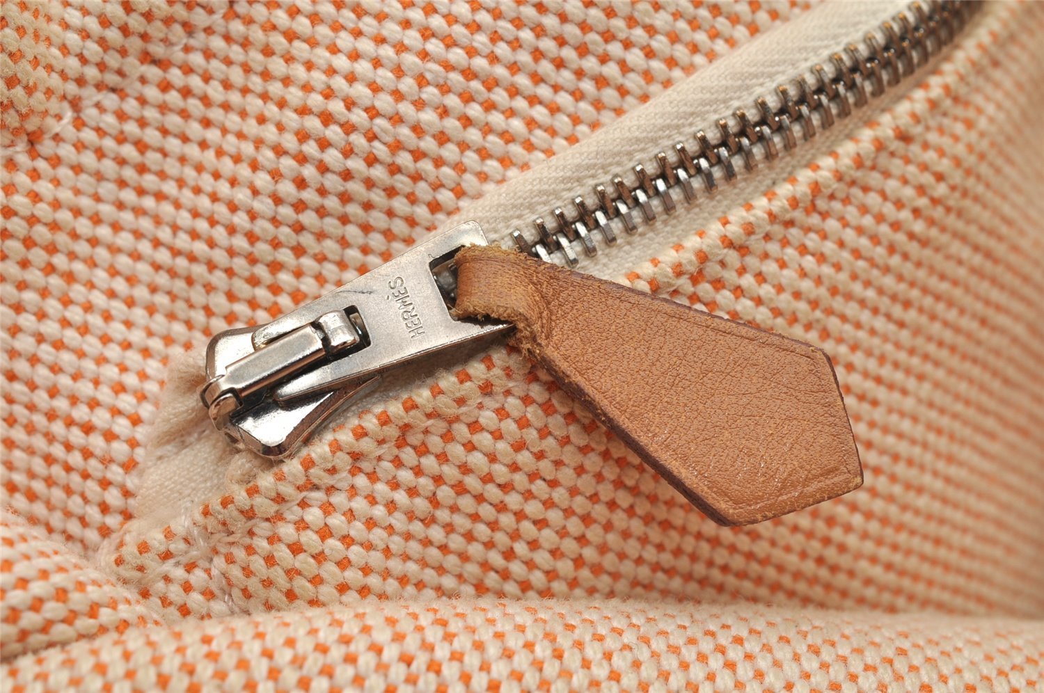 Authentic HERMES New Fourre Tout PM Hand Tote Bag Canvas Orange 2845K